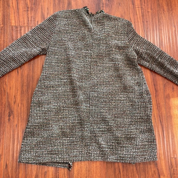 Zara Boucle Open Front Jacket Sz Medium - Picture 7 of 10
